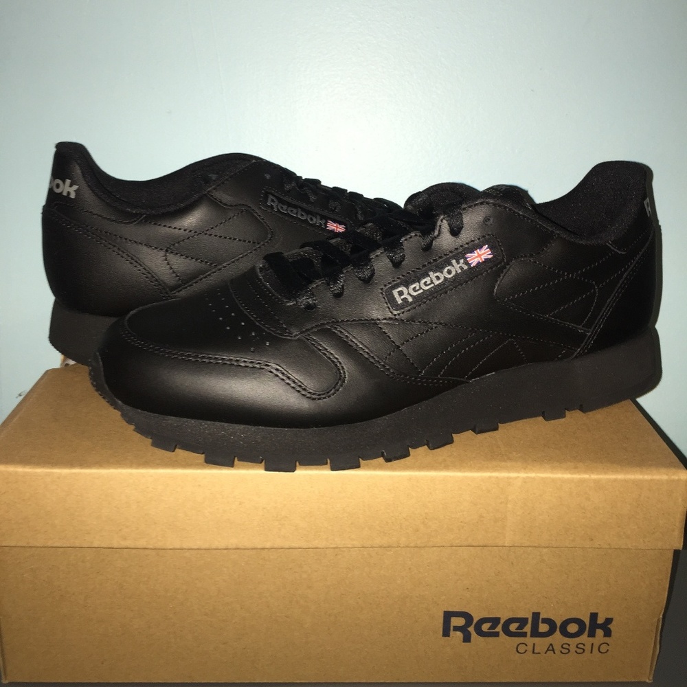 REEBOK CLASSIC LEATHER SNEAKERS (BLACK, UNISEX)